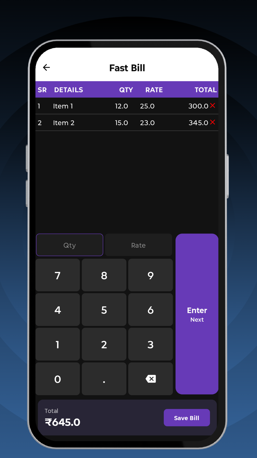 Create Fast Bill